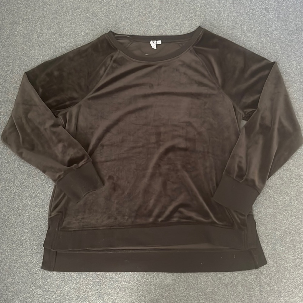 Super Soft Stretch Black Velour Sweater
